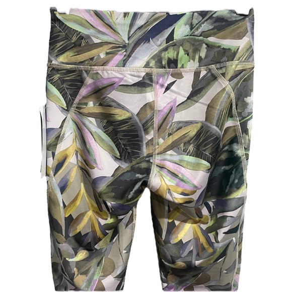 SOC Stadium Sportswear Girls High Waist Tropical Leaf Leggings L / XL - Picture 6 of 14